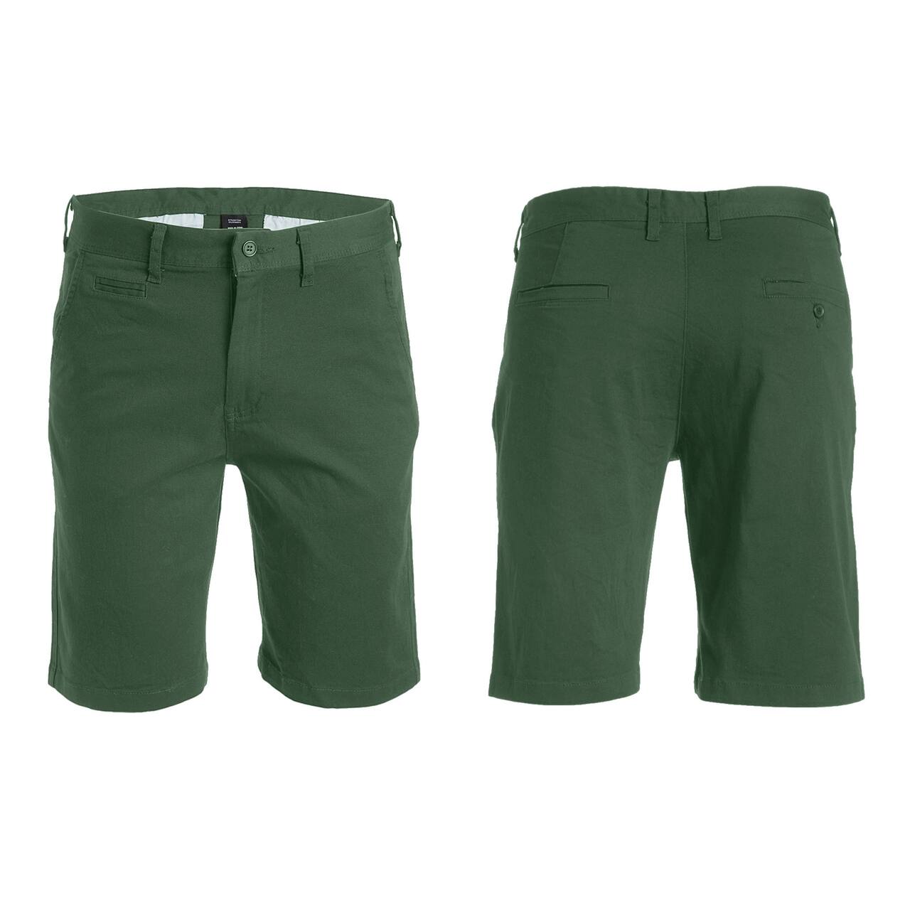 Galaxy by Harvic Men's Flat Front Slim Fit Stretch Chino Shorts